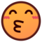 Kissing Face With Smiling Eyes emoji on Emojidex
